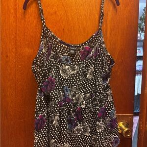 Torrid Black and White Floral Camisole